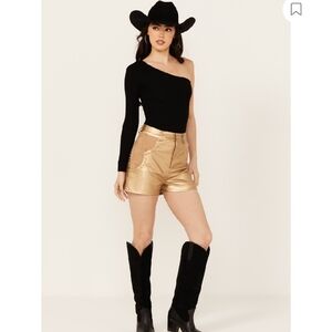 Gold Western Shorts for Women